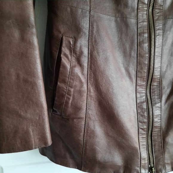 Danier Brown Leather Jacket, XS - Picture 7 of 8